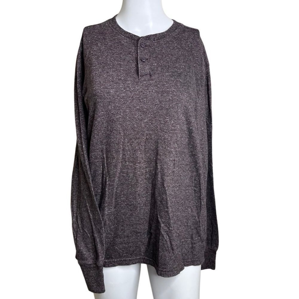 Merona Long Sleeve Shirt Heathered Burgundy Size Medium